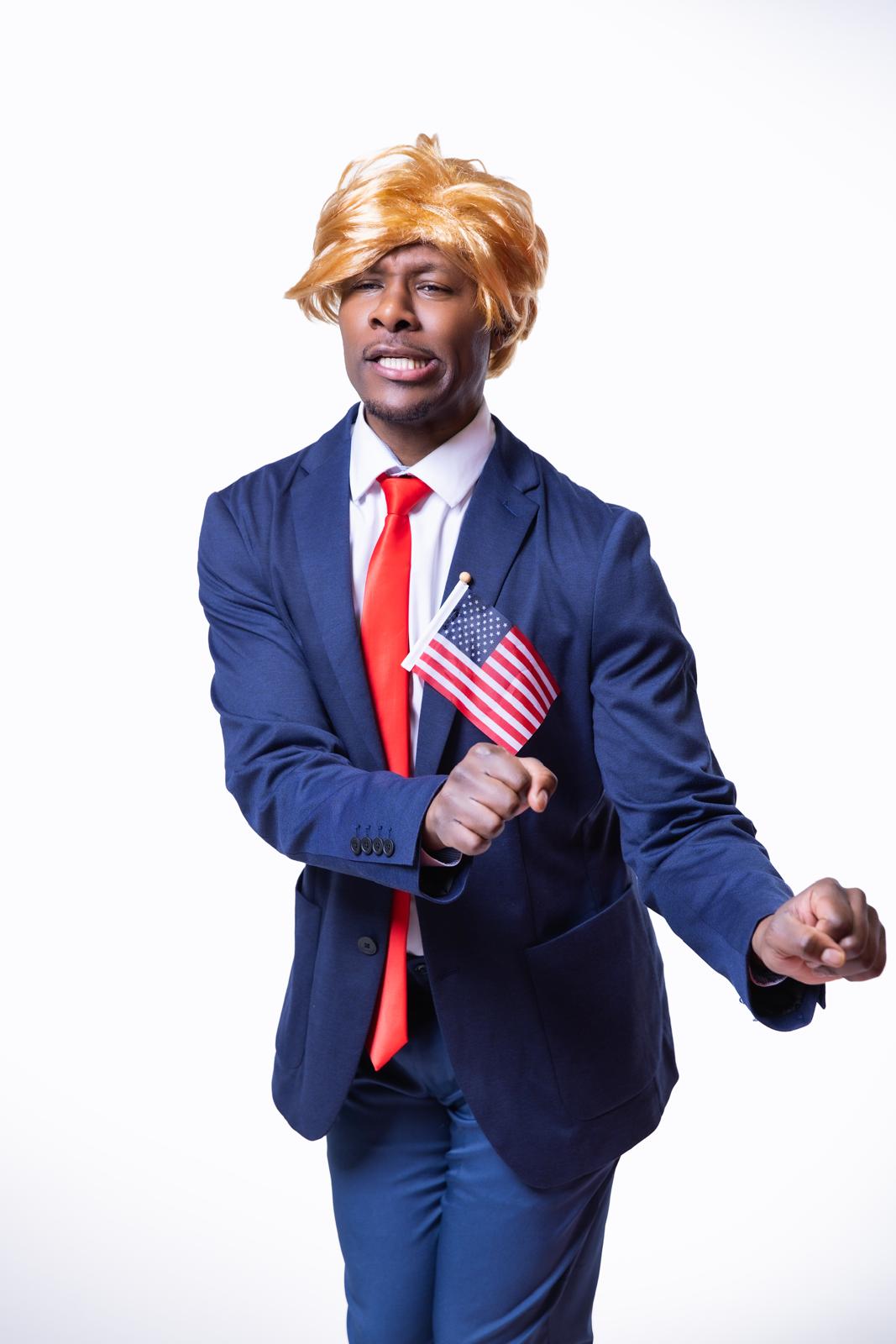 David Babu in a comedy bit costume
